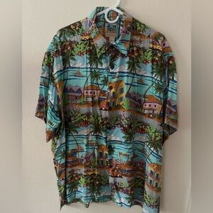 Colorful Island Scene Men's Shirt